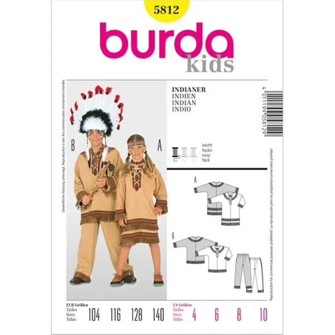 Markenware Schnittmuster Kinderkostüm Indianer