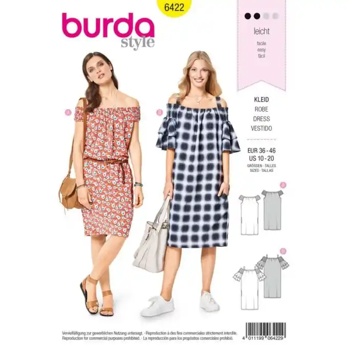 Schnittmuster Hängerkleid burda 6422 Geld-Zurück-Garantie