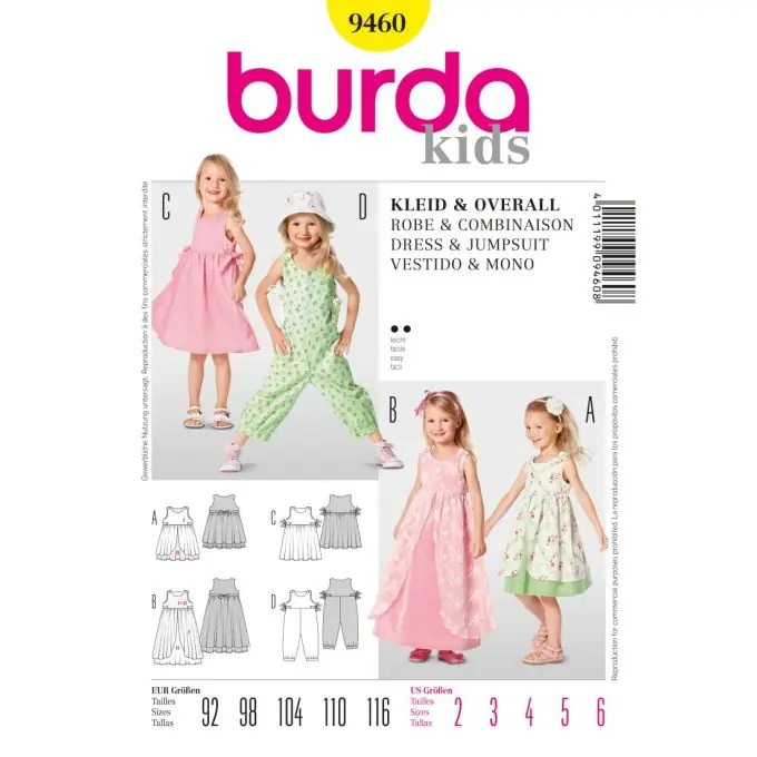 Nur Heute Schnittmuster Burda 9460 Kids Kleid Overall