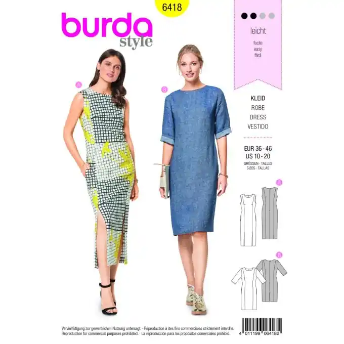 Schnittmuster Burda 6418 Kleid Begrenztes Angebot