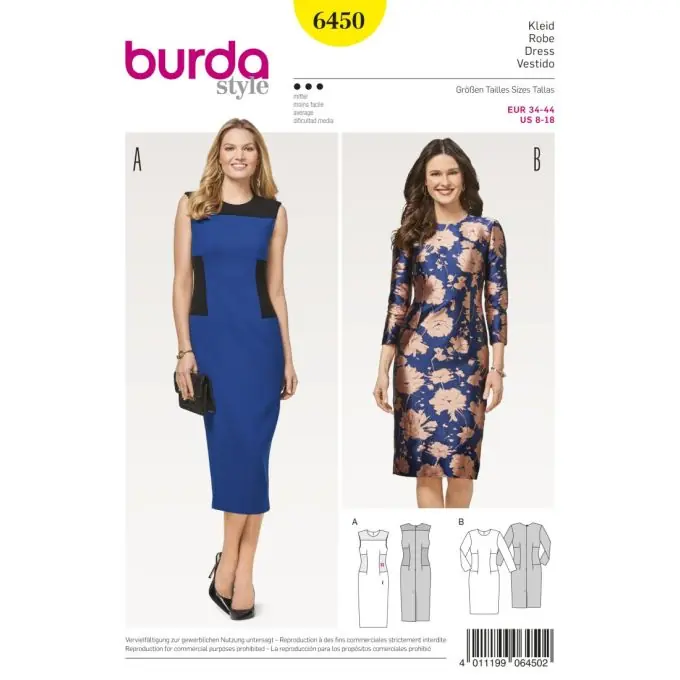 Schnittmuster Burda 6450 Kleid Jetzt Zugreifen