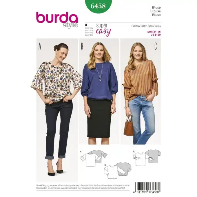 Direkt Vom Hersteller Schnittmuster Burda 6458 Bluse