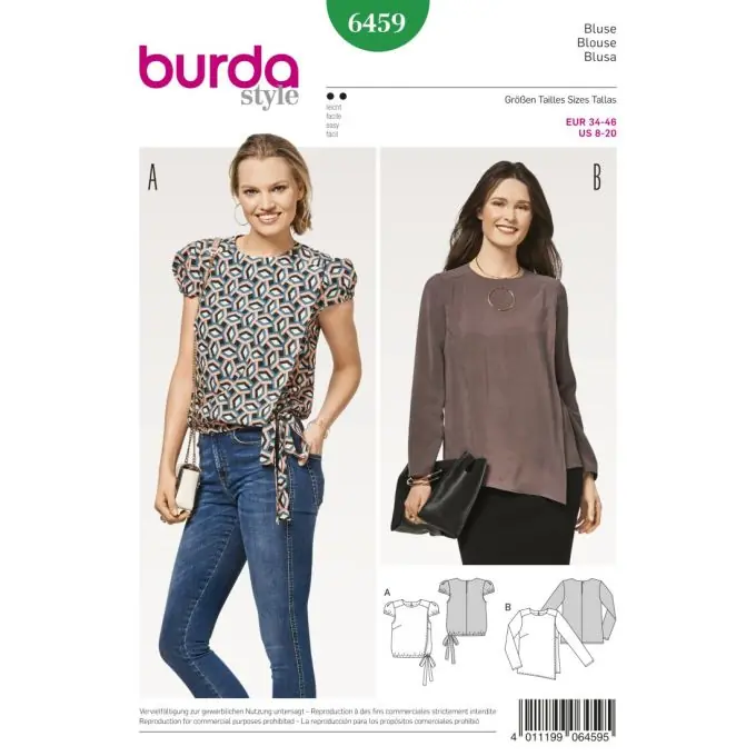 Nur Heute Schnittmuster Burda 6459 Bluse