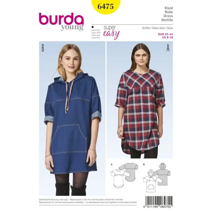 Rabatt Schnittmuster Burda 6475 Kleid