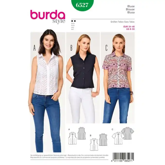 Heute Kaufen Schnittmuster Burda 6527 Bluse