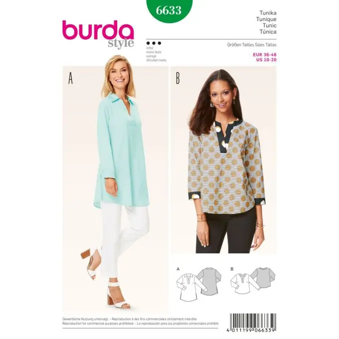 Schnittmuster Burda 6633 Tunika Neu