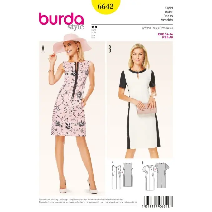 Preisreduziert Schnittmuster Burda 6642 Kleid
