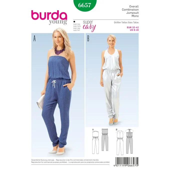 Billig Schnittmuster Burda 6657 Overall