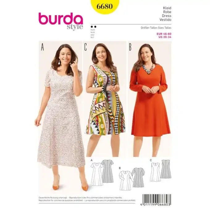 Schnittmuster Burda 6680 Kleid Im Trend