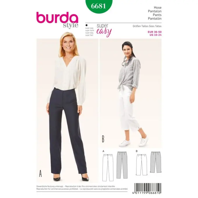 Schnittmuster Burda 6681 Hose Neu Im Sortiment
