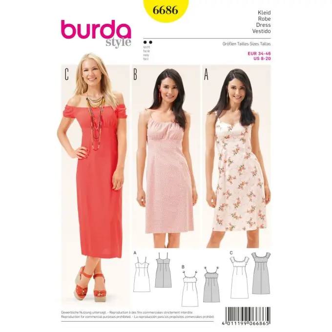 Top-Qualität Schnittmuster Burda 6686 Kleid
