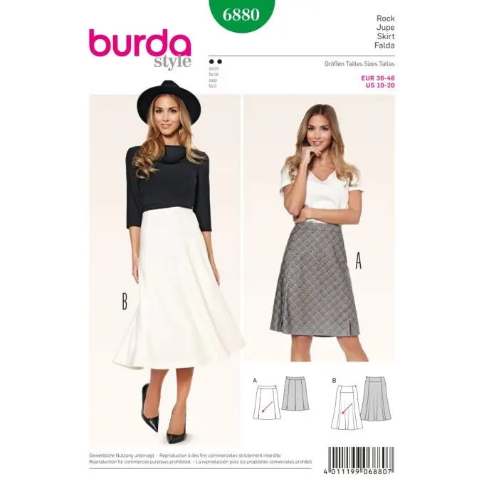 Rabatt Schnittmuster Burda 6880 Kleid