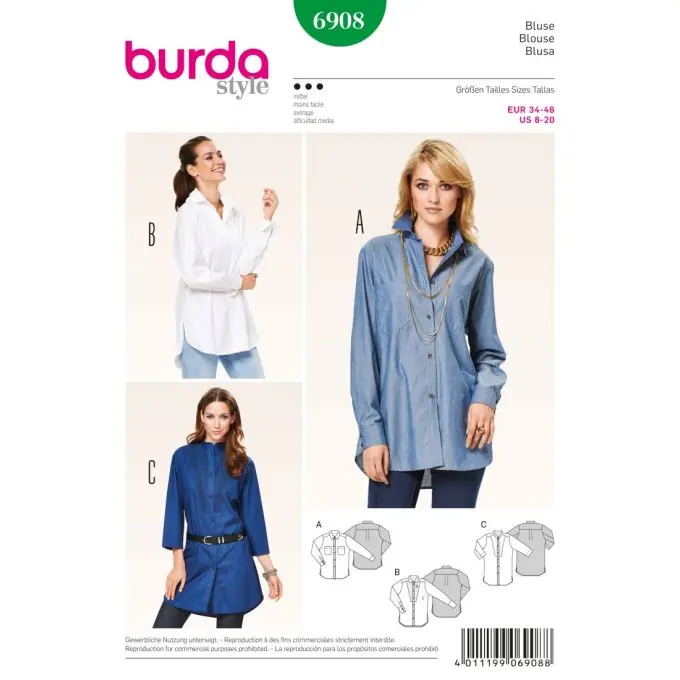 Schnittmuster Burda 6908 Bluse Top-Seller