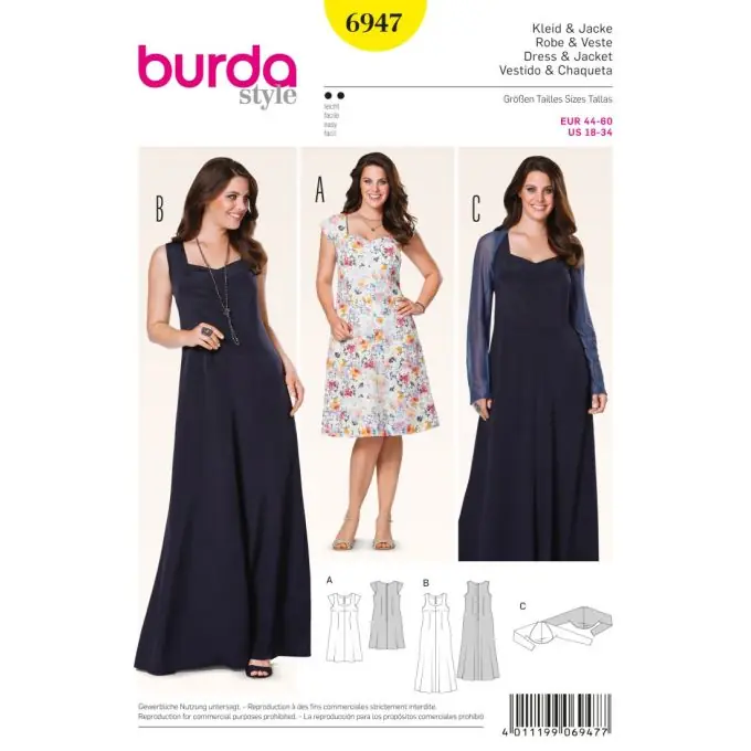Schnittmuster Burda 6947 Kleid/Jacke Preisreduziert
