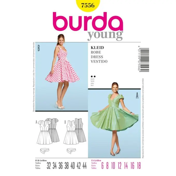 Schnittmuster Burda 7556 Kleid Echt