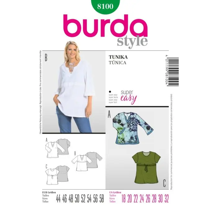 Nur Heute Schnittmuster Burda 8100 Tunika