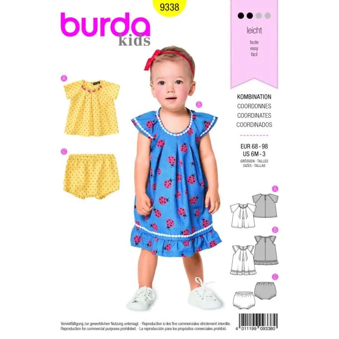 Top-Preis Schnittmuster Burda kids 9338 Bluse, Kleid, Höschen