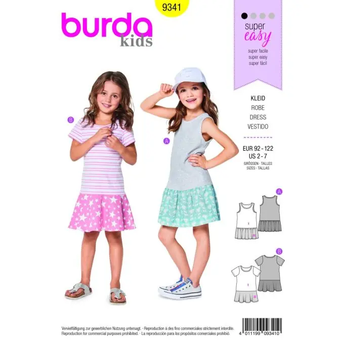 Schnittmuster Burda kids 9341 Kleid Beliebt