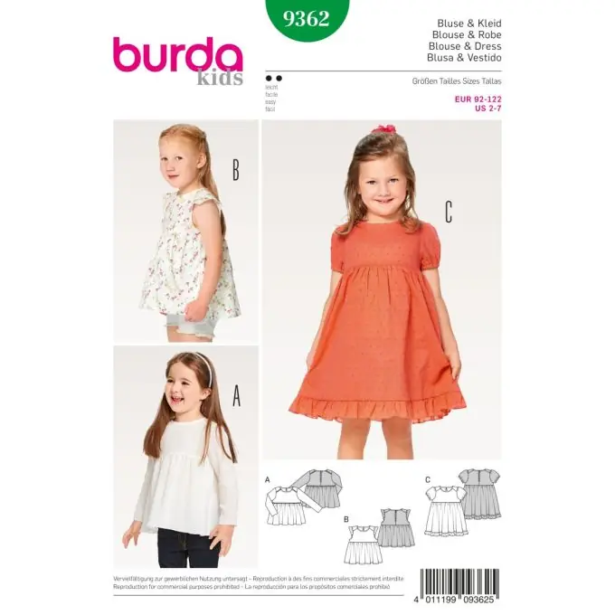 Wochenendangebot Schnittmuster Burda kids 9362 Kleid/Bluse