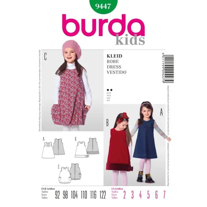 Nur Für Kurze Zeit Schnittmuster Burda 9447 kids Kleid