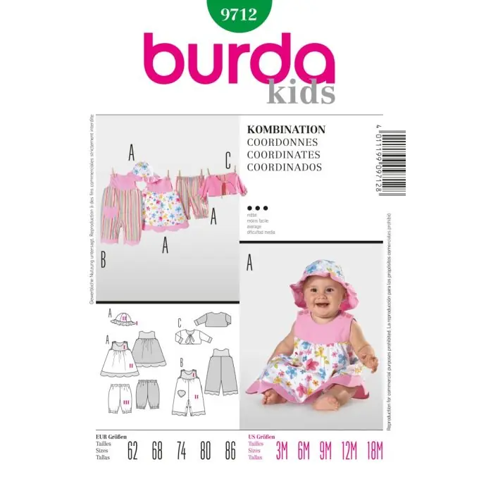 Rabatt Schnittmuster Burda 9712 kids Set