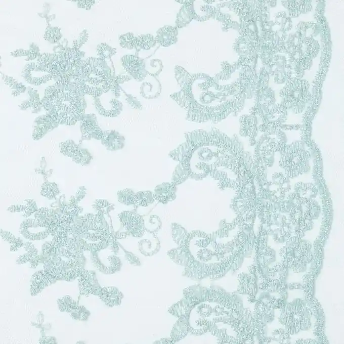 Saisonangebot Netzstoff Blumen bestickt