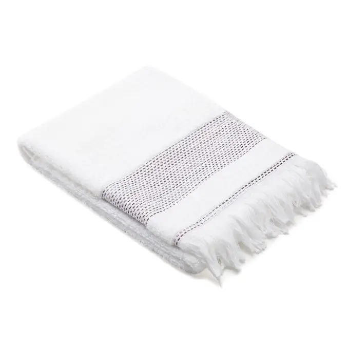 Weiße Serviette 50×100 cm mit Muster – Linienmotiv Hochwertig