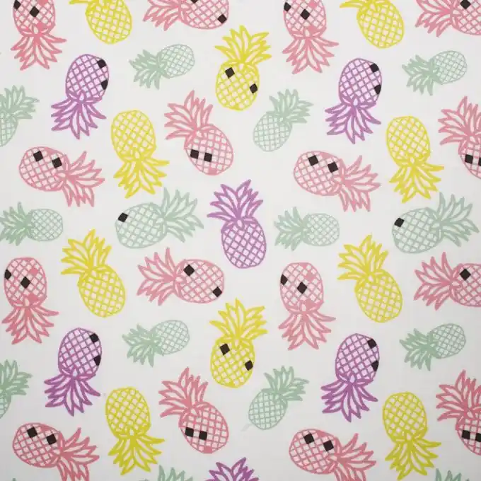 Bunte Ananasmuster Baumwollstoff 160cm Breite Neue Kollektion