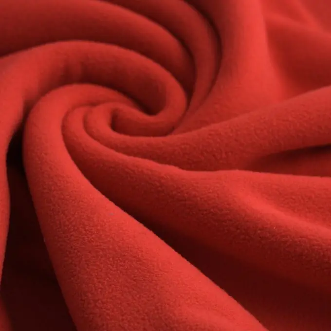 Echt Einfarbiger Fleece-Stoff, rot