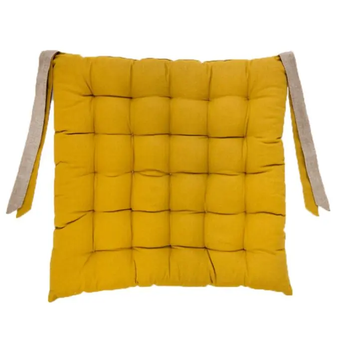 Handgefertigt Stuhlkissen, gelb