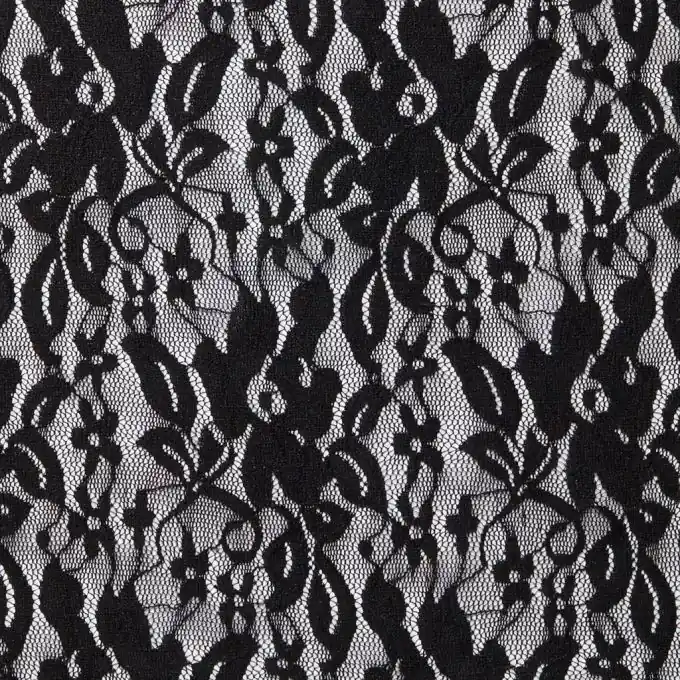 Schwarze Spitze Stoff 145cm Breite – Unifarben Rabatt