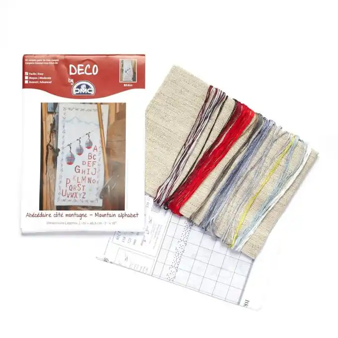 Stickpackung Bergalphabet 19,7×46,5cm – Kreuzstichset Super-Preis