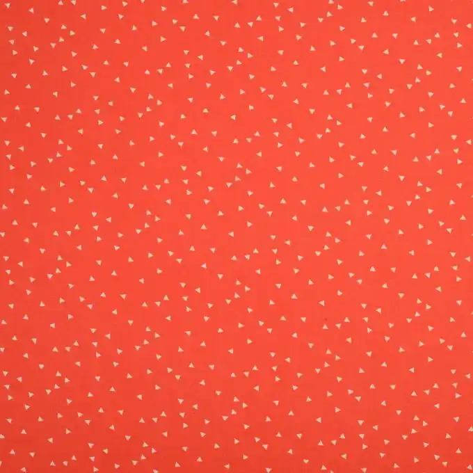 Popeline-Stoff mit orangen Dreiecken – 148 cm Breite Echt