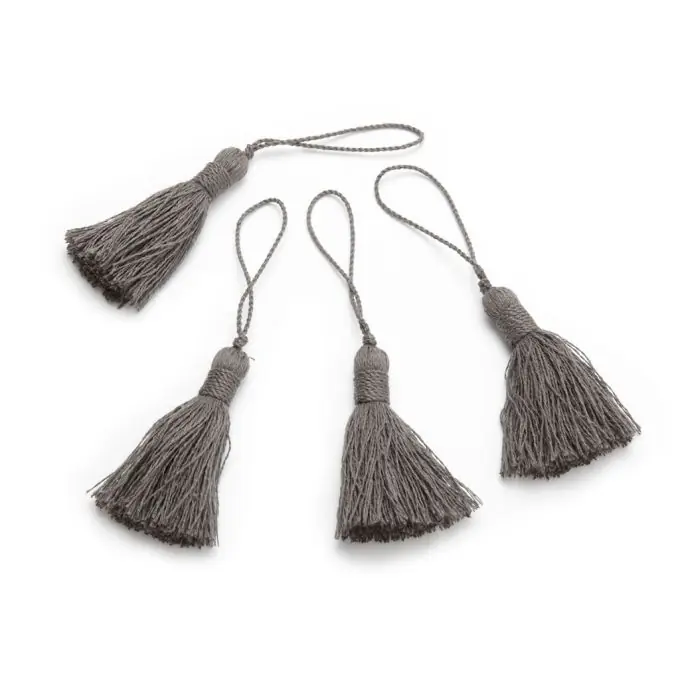 Matte, anthrazitgraue Quasten Echt