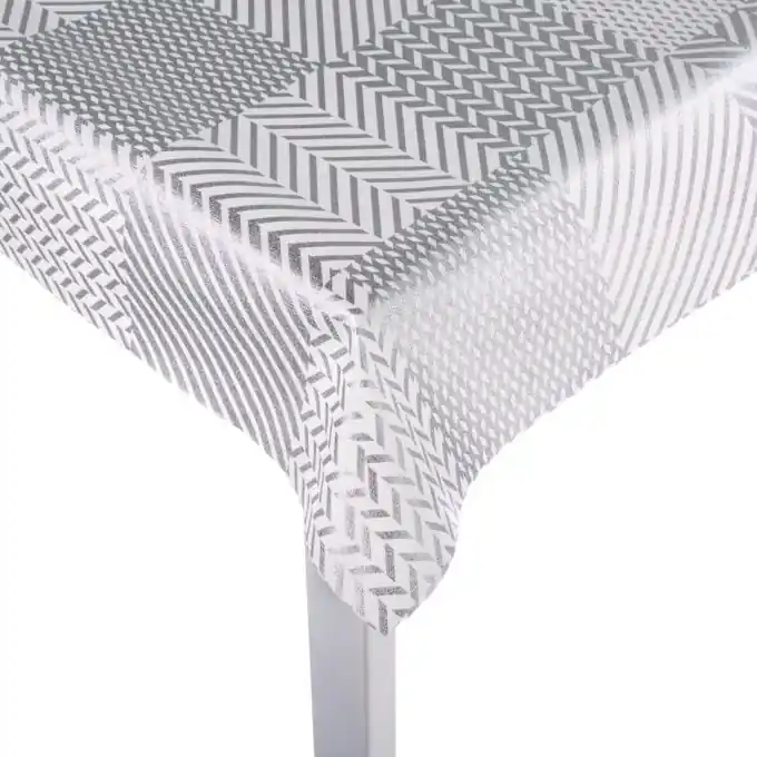 Silberfarbenes, geripptes Wachstuch Bestpreis