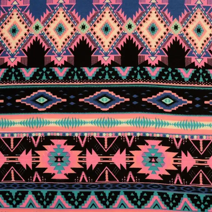 Viskosestoff Ikat Ethno 140cm Breite Knallerangebot