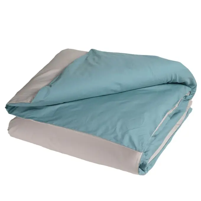 Kostenfreie Lieferung Zweifarbiger Bettbezug aus Baumwollperkal, grau und blau, 260X240 cm