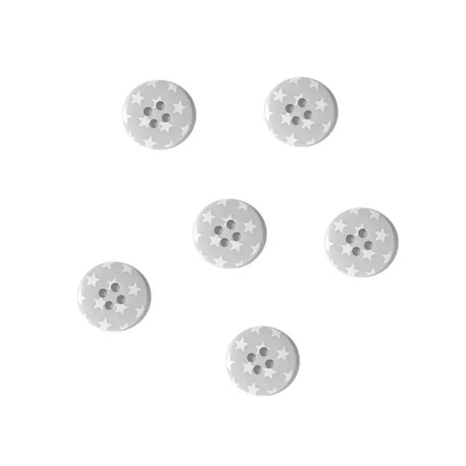Knöpfe Sterne hellgrau 18 mm Top-Preis