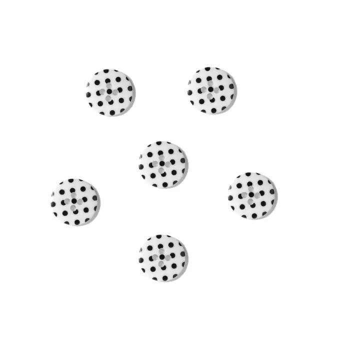 Top-Preis Knöpfe Vichy mit Punkten schwarz weiß 18 mm