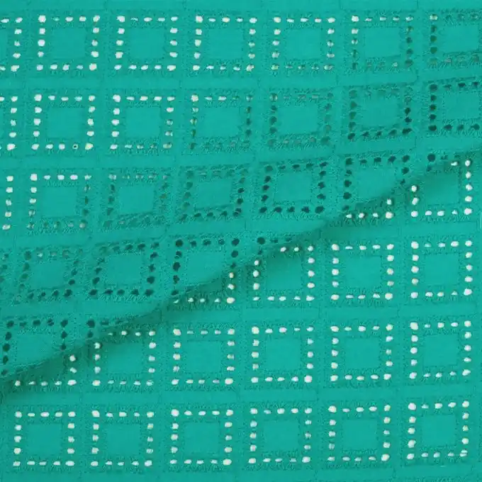 Preis Gesenkt Baumwollstoff Broderie Anglaise grün