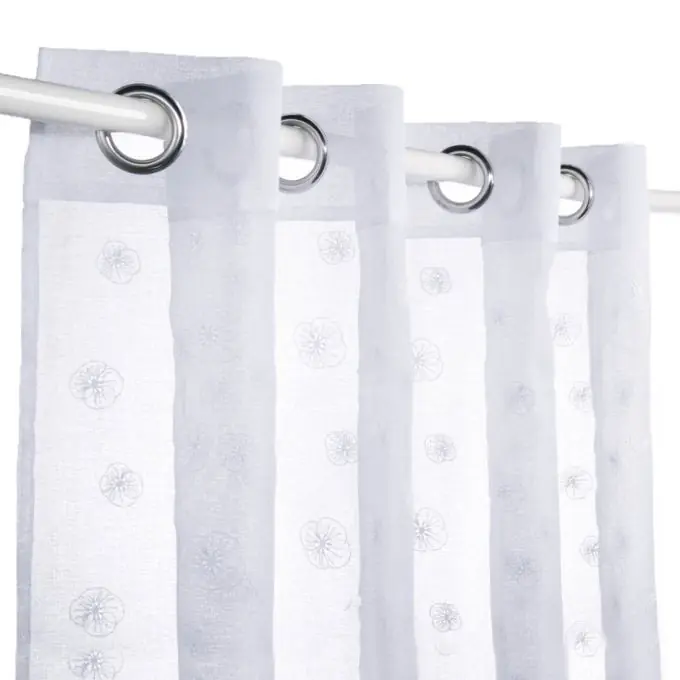 Vorhang Blumen weiss Premium