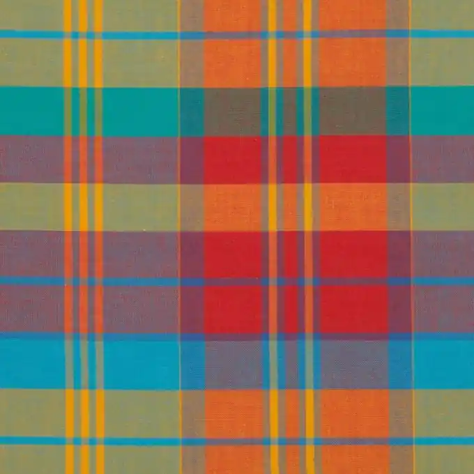 Madrasstoff in Blau, Orange, Grün Direkt Vom Hersteller