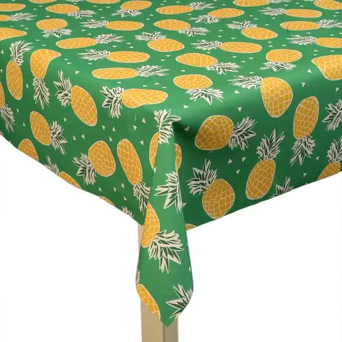 Schnäppchen Beschichteter Baumwollstoff matte Ananas grün