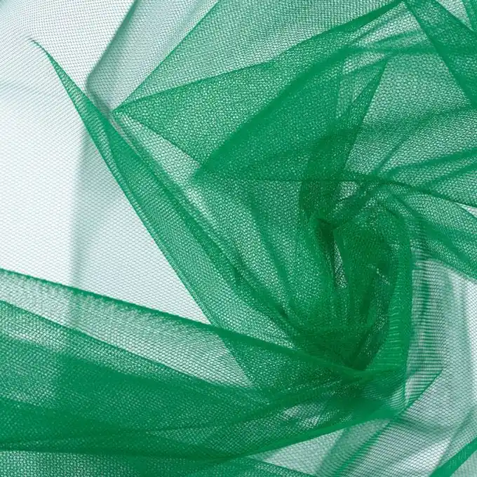 Einfarbiger Tüllstoff, dunkelgrün Kostenloser Rückversand