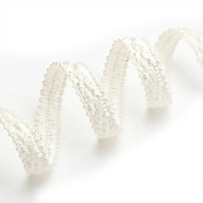 Neuheit Posamentenborte, glänzend creme, 12 mm