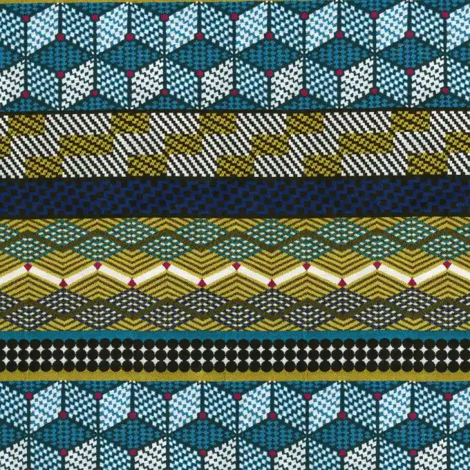 Neuheit Afrikanischer Jacquardstoff blau Kinshasa