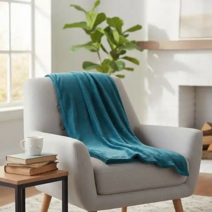 Mega-Angebot Flanell Plaid Blau 125×150 cm – Gemütliche Decke