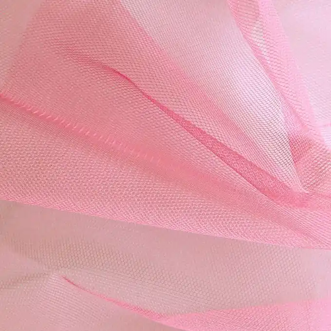 Einfarbiger Tüllstoff, hellrosa Schnäppchen
