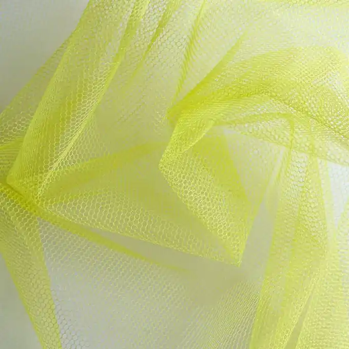 Neuheit Einfarbiger Tüllstoff, gelb