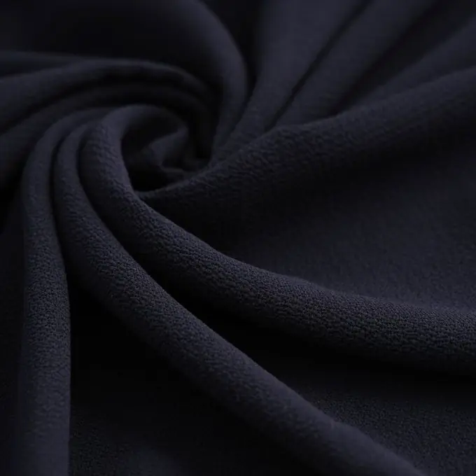 Crepe-Stoff, einfarbig marineblau Gratis Versand